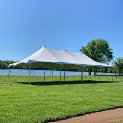 20x40 Pole 1767576115 Chrome Party Package w/ Black Chairs (Grass Only)